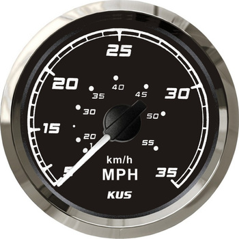 ZEGAR PRĘDKOŚCIOMIERZ 35MPH 55KM/H, D96MM, CZARNY, BEZEL SS