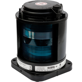 LAMPA NAWIGACYJNA S55 BURTOWA ZIELONA - 24V OBUDOWA CZARNA (F)