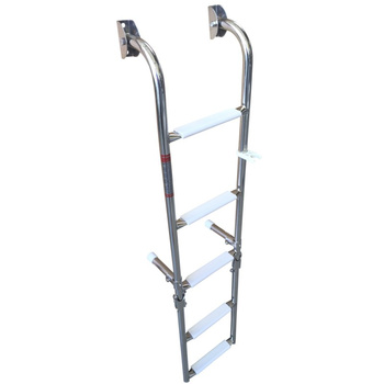 DRABINKA 5-STOPNIOWA, SKŁADANA, L130, W280, H823, STAL NIERDZEWNA, POKŁAD, BURTA