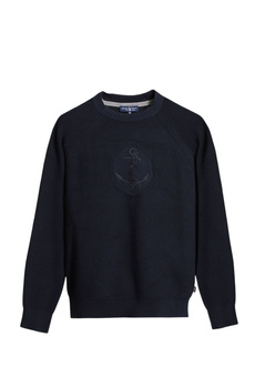 SWETER MĘSKI MARINA MILITARE CIEPŁY BAWEŁNIANY KOTWICA 3D GRANATOWY