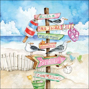 SERWETKI PAPIEROWE 33X33CM SEASIDE SINGS ZNAK NAD MORZEM