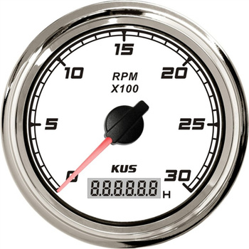 ZEGAR OBROTOMIERZ 0-3000RPM Z MOTOGODZINAMI, 96MM, BIAŁY, BEZEL SS