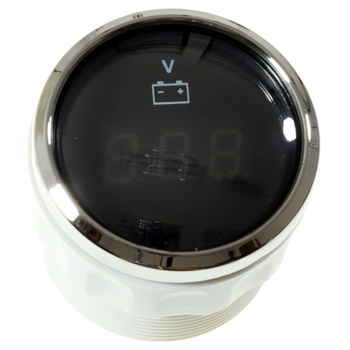 ZEGAR WOLTOMIERZ CYFROWY 9-32V, D52MM, CZARNY, SERIA V, BEZEL SS