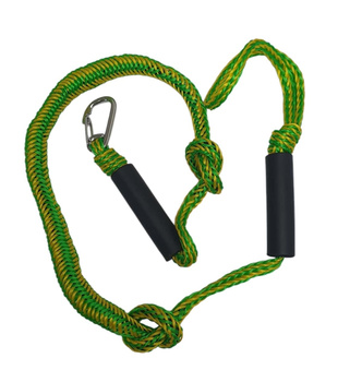 LINA CUMOWNICZA ELASTYCZNA BUNGEE 4' 120 CM Z KARABIŃCZYKIEM ŻÓŁTO ZIELONA
