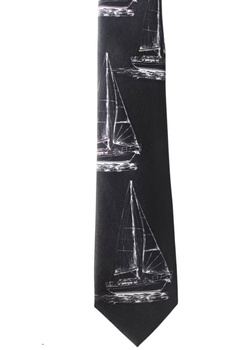 KRAWAT UNISEX ŻAGLÓWKI CZARNY