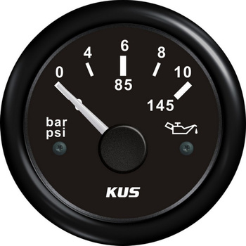 ZEGAR CIŚNIENIA OLEJU 0-10 BAR D52MM, CZARNY, SERIA V