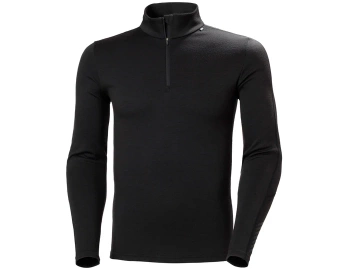 HELLY HANSEN BIELIZNA TERMOAKTYWNA BLUZKA MĘSKA (49369) LIFA MERINO LIGHTWEIGHT 1/2  ZIP CZARNA