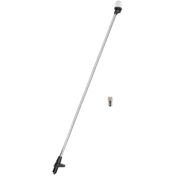 LAMPA NAWIGACYJNA NA MASZCIE 130 CM BIAŁA 360 KOTWICZNE LED - 12V OBUDOWA CZARNA Z GNIAZDEM