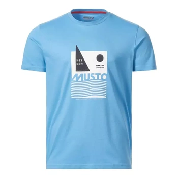 KOSZULKA MĘSKA  MUSTO (82471) T-SHIRT MARINA GRAPHIC  LAKE   BLUE