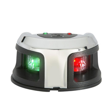 LAMPA NAWIGACYJNA DZIOBOWA DWUSEKTOROWA LED - 12V OVAL, OBUDOWA STAL NIERDZEWNA