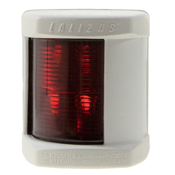 LAMPA NAWIGACYJNA BURTOWA CZERWONA DO 12m - 12V OBUDOWA BIAŁA