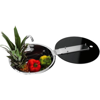 ZLEW OKRĄGŁY 380/180 Z KRANEM I POKRYWĄ