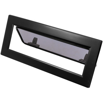 OKNO FLUSH MITRE ROZMIAR 3 - OTWIERANE - CZARNE - SZARA SZYBA - 190MMx448MM