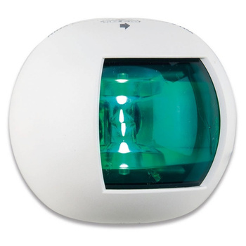 LAMPA NAWIGACYJNA BURTOWA ZIELONA LED - 12/24V ORSA PRO, OBUDOWA BIAŁA