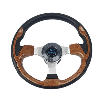 KIEROWNICA DO MOTORÓWKI 320 MM NAUTFLEX - TRZYRAMIENNA KIEROWNICA DO ŁODZI Z IMITACJĄ DREWNA