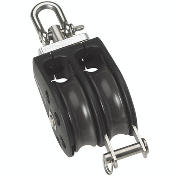 BLOCZEK PODWÓJNY Z KRĘTLIKIEM I ZACZEPEM - ROZMIAR 2 - LINA 8MM