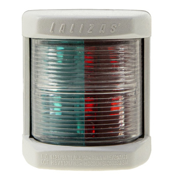 LAMPA NAWIGACYJNA DZIOBOWA DWUSEKTOROWA DO 12m - 12V OBUDOWA BIAŁA