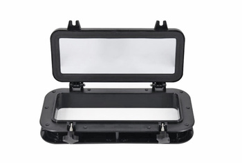 BULAJ PROSTOKĄTNY OTWIERANY 400X200 MM PCV  CZARNY - OKNO JACHTOWE SEAFLO SFPP2-04