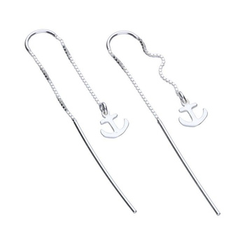 KOLCZYKI SREBRNE PRZECIĄGANE KOTWICA  pr.925