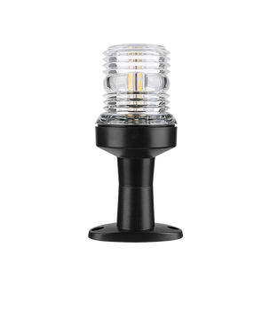 LAMPA TOPOWA NAWIGACYJNA CZARNA LED SEAFLO SFNL083-5-03B - 360°, białe światło, 12V