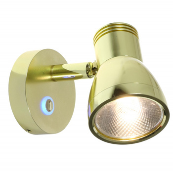 LAMPKA KINKIET LED WŁĄCZNIK DOTYKOWY ZE ŚCIEMNIACZEM, 10-30V, 3W, 80x65x100MM, ALUMINIUM, KOLOR ZŁOTY, BIAŁA CIEPŁA