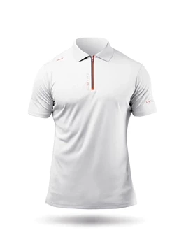 KOSZULKA MĘSKA ZHIK POLO UPF 50+ MENS UVACTIVE ZIP SPORTS POLO BIAŁA