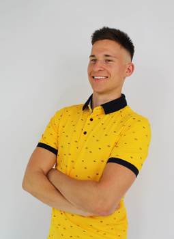 KOSZULKA  MĘSKA POLO  ŁÓDKI O27513  ŻÓŁTA