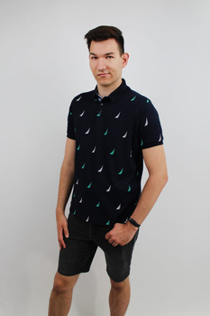 KOSZULKA MĘSKA LE MARIN POLO ŻAGLE  35957  NAVY