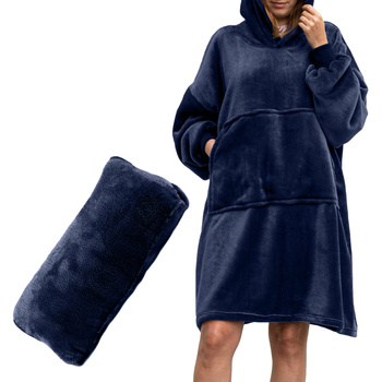 PONCZO BLUZA KOCYKOWA UNISEX GRANATOWA