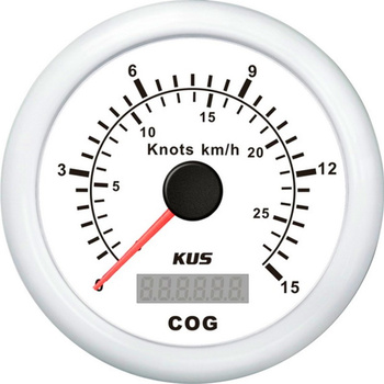 ZEGAR PRĘDKOŚCIOMIERZ GPS 0-15Kn Z ANTENĄ, 12/24V, D104MM, BIAŁY