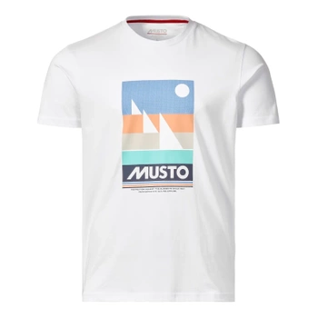 KOSZULKA MĘSKA  MUSTO MARINA GRAPHIC  82471  WHITE