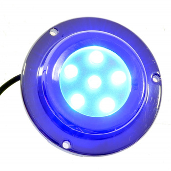 LAMPKA PODWODNA LED 6W, 12-28V, IP68, KĄT ŚWIECENIA 120, 90X16MM, KOLOR NIEBIESKI
