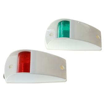 ZESTAW LAMP NAWIGACYJNYCH BURTOWYCH CZERWONA I ZIELONA LED - 12/24V OBUDOWA BIAŁA