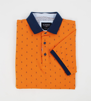 KOSZULKA  MĘSKA POLO LE MARIN KOTWICE  O27516 POMARAŃCZOWA