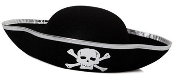 CZAPKA PIRATA DZIECIĘCA SREBRNA