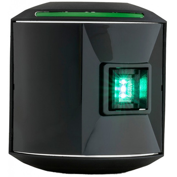 LAMPA NAWIGACYJNA S44 BURTOWA ZIELONA LED - 12/24V OBUDOWA CZARNA