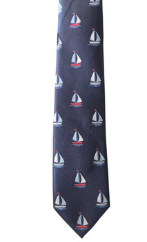 KRAWAT UNISEX HAFTOWANE ŻAGLÓWKI