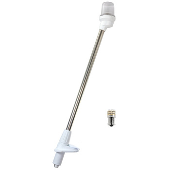 LAMPA NAWIGACYJNA NA MASZCIE 54 CM BIAŁA 360 KOTWICZNE LED - 12V OBUDOWA BIAŁA Z GNIAZDEM