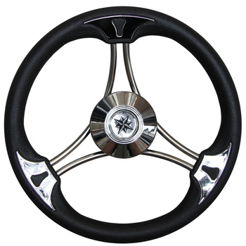 KIEROWNICA POLIURETAN/ SS CZARNA 35CM