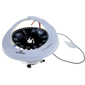 KOMPAS MORSKI PLASTIMO OFFSHORE 95 - OBUDOWA BIAŁA, TARCZA CZARNA PŁASKA