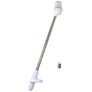 LAMPA NAWIGACYJNA NA MASZCIE 54 CM BIAŁA 360 KOTWICZNE - 12V OBUDOWA BIAŁA Z GNIAZDEM