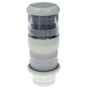 LAMPA NAWIGACYJNA ZESPOLONA S40 MASZTOWA SILNIKOWA / BIAŁA 360 KOTWICZNA - 24V OBUDOWA BIAŁA