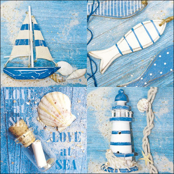 SERWETKI PAPIEROWE 33X33CM LOVE AT SEA