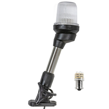 LAMPA NAWIGACYJNA NA MASZCIE 23 CM BIAŁA 360 KOTWICZNE LED - 12V OBUDOWA CZARNA SKŁADANA