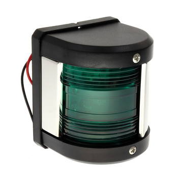 LAMPA NAWIGACYJNA BURTOWA ZIELONA DO 12m LED - 12V CLASSIC OBUDOWA CZARNA