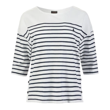 BLUZKA DAMSKA MUSTO W FALMOUTH STRIPED TEE 85022 WHITE