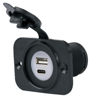 12VDUSBAC Gniazdo ładowarki Marinco Sealink Dual USB-A/C Combo