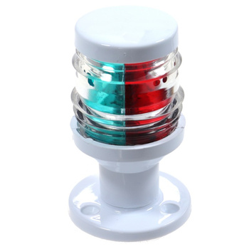 LAMPA NAWIGACYJNA NA MASZCIE 8,5 CM TRÓJSEKTOROWA - 12V OBUDOWA BIAŁA JUNIOR