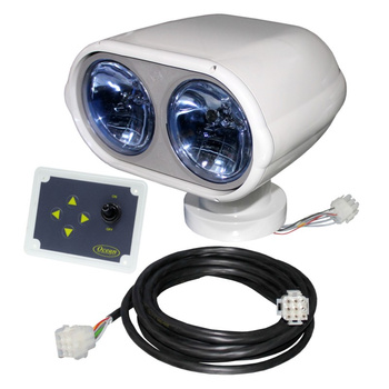 REFLEKTOR SZPERACZ HALOGENOWY - 12V - 2x55W - BIAŁY - PODWÓJNY - ZDALNY