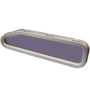 * OKNO STANDARD ST4L (45) - NIEOTWIERANE - KREMOWA RAMKA - 195MMX708MM